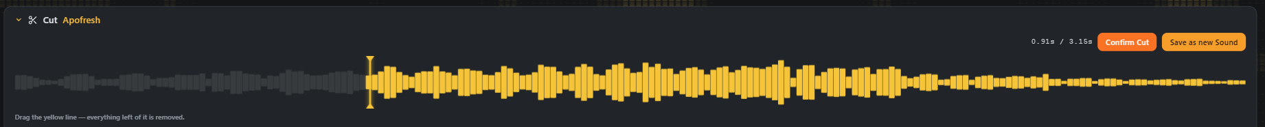 Cut panel with waveform