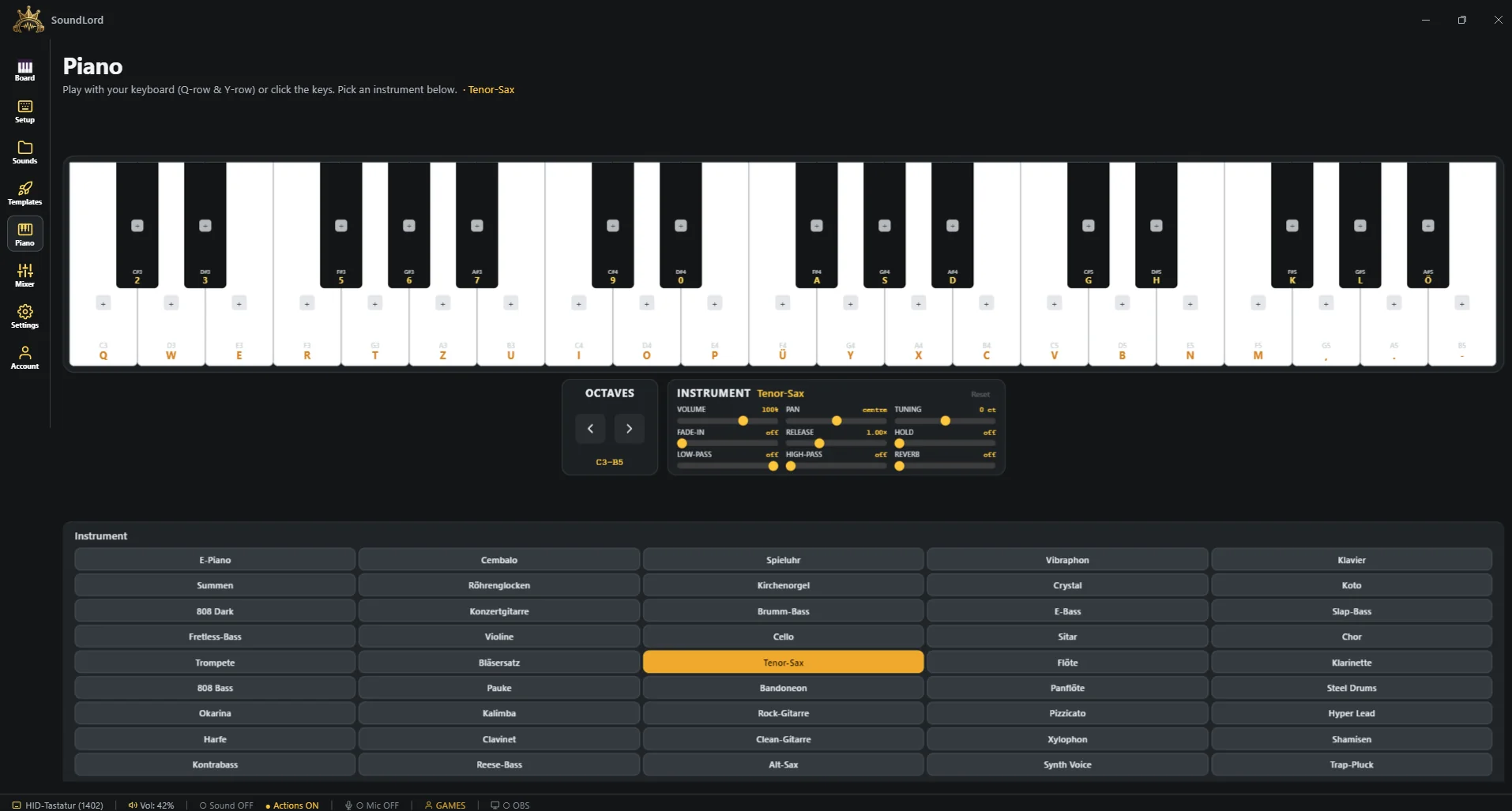 SoundLord Piano tab
